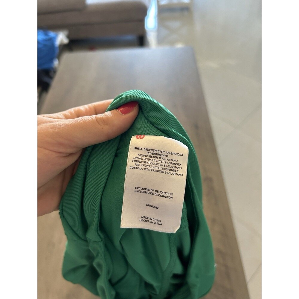 NEW! Wilson Midtown Tennis Golf Skirt Skort Size youth L Pleated Green - Picture 6 of 8